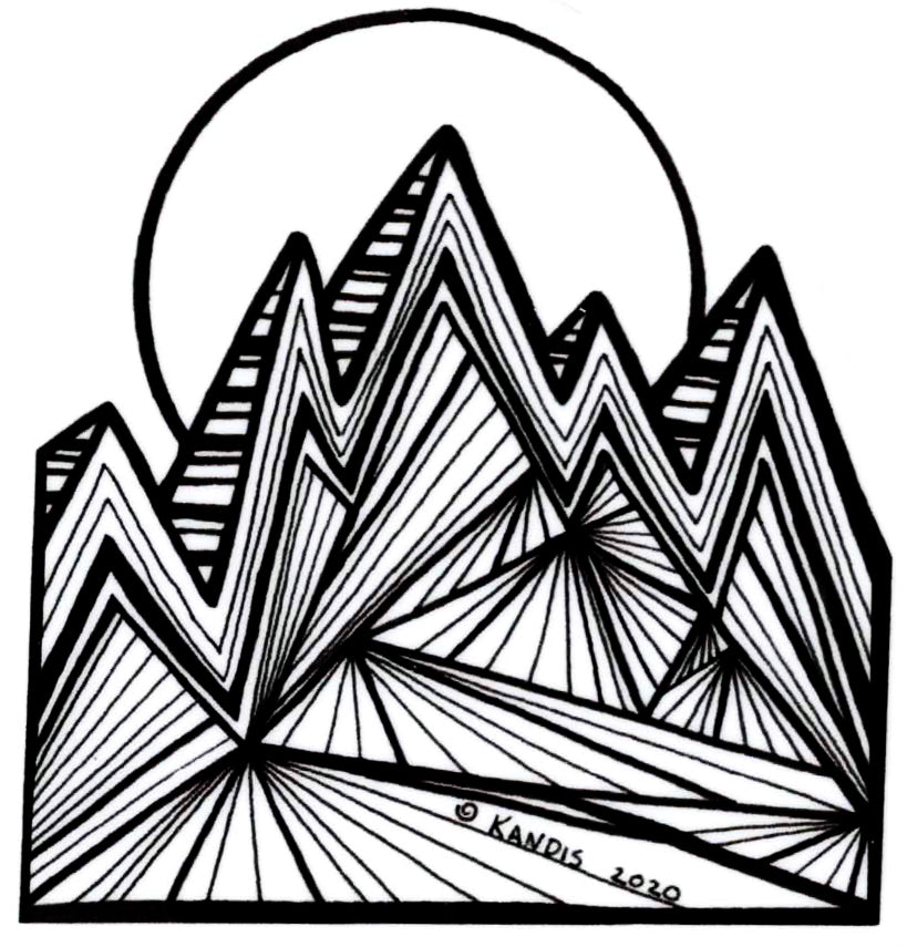 Jagged Mountains B&W