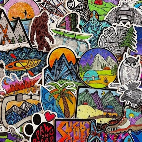 Top 10 Selling Stickers - Quantity of 50 Each (Wholesale Price)