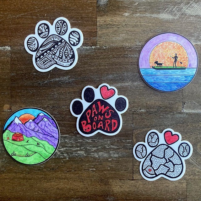 Dog Lovers Bundle of 5 Stickers -Quantity of 10 Each (Wholesale Price)