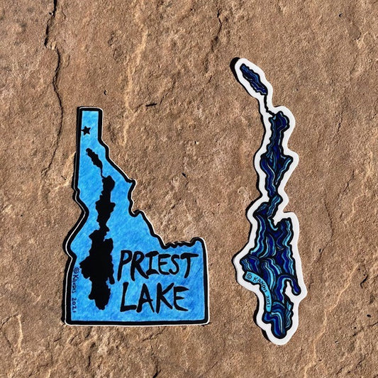Priest Lake Bundle of 2 Stickers -Quantity of 50 Each (Wholesale Price)