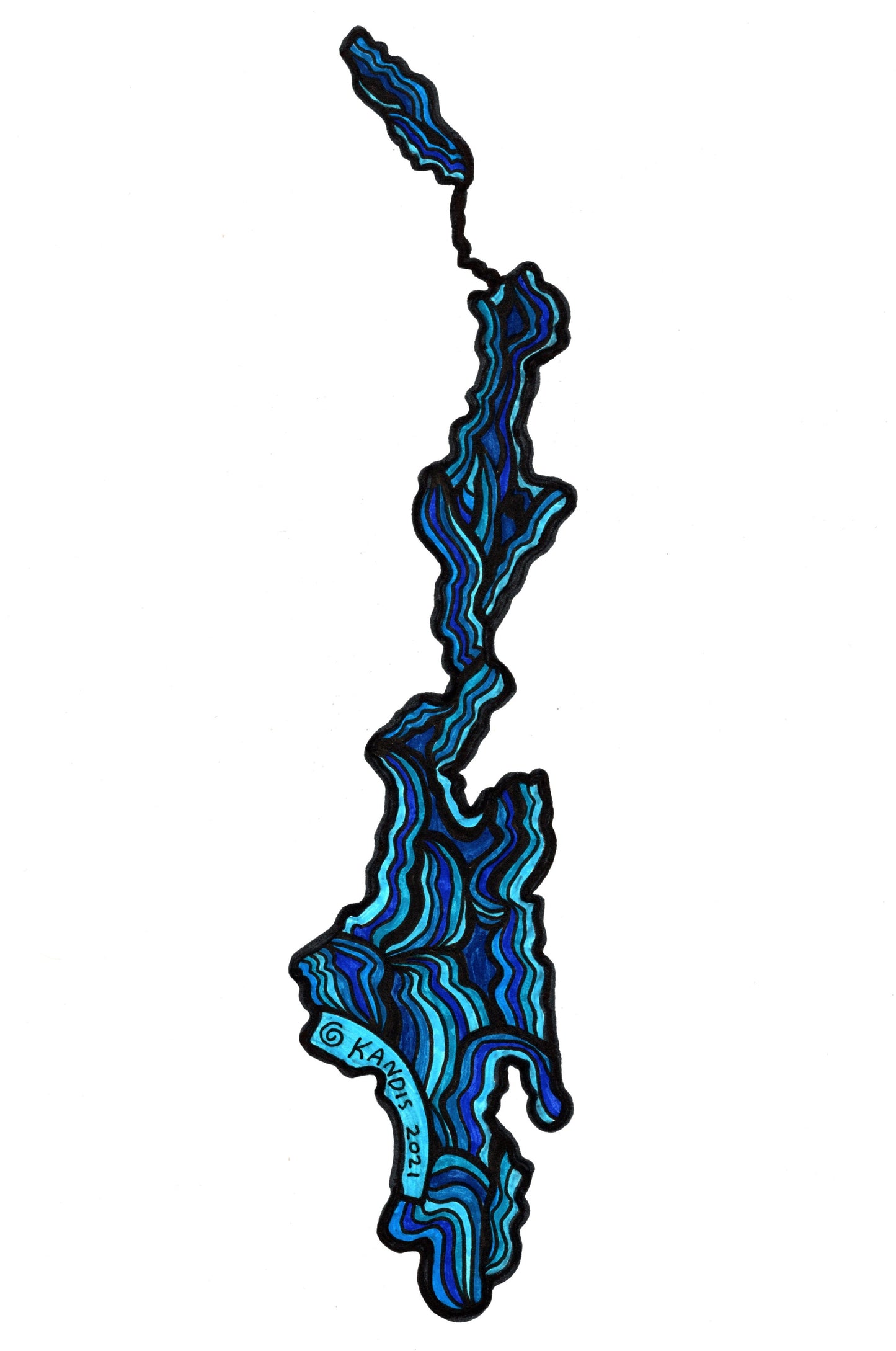 Priest Lake Outline (Small 5")