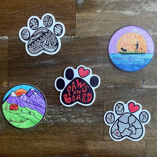 Dog Lovers Bundle of 5 Stickers -Quantity of 10 Each (Wholesale Price)