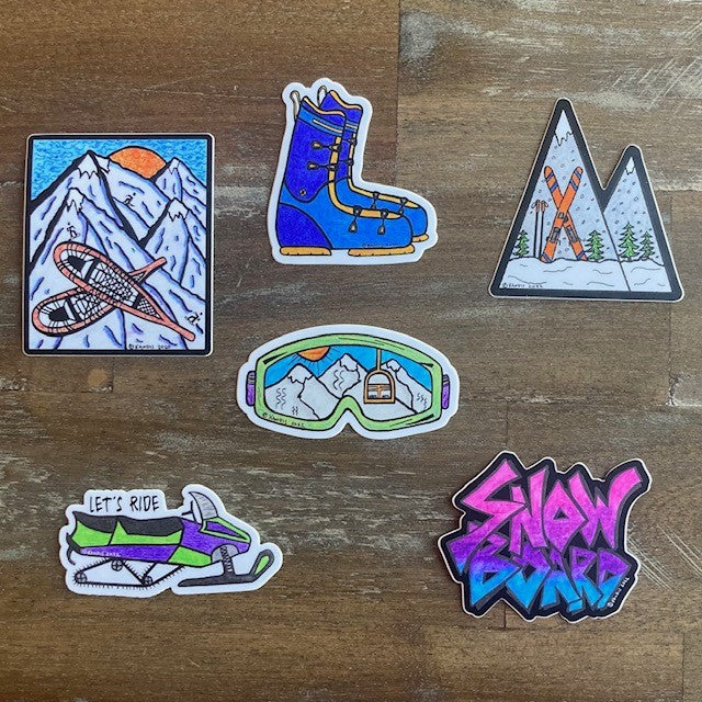 Winter Bundle of 6 stickers - Quantity of 10 Each (Wholesale Price)